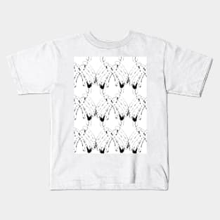 Angel wings, feathers, black silhouettes on a white background Kids T-Shirt